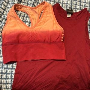 Sports bra size medium and top size x’s